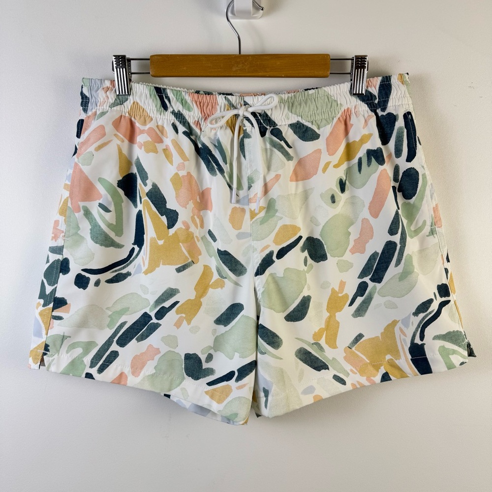 Abercrombie & Fitch Swim Shorts Trunks Relaxed Stretch Sz Large Print Hybrid A&F